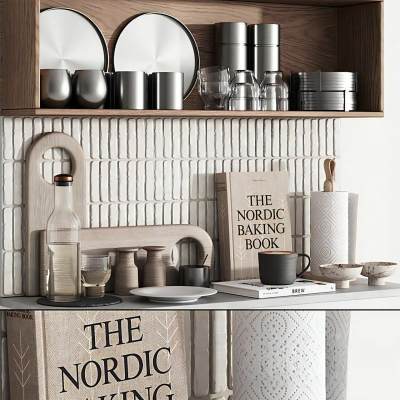 厨房用品组合 杯子餐具 调味品 装饰品